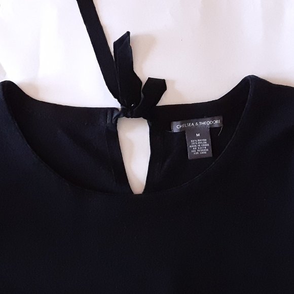 Women's Chelsea &Theodore long tunic with back slit/ bow closure,3/4 sleeves, M - Picture 9 of 11